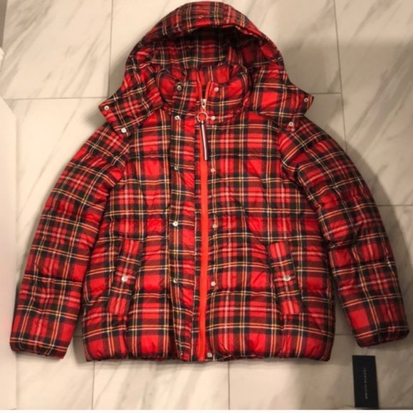 Tommy Hilfiger lightweight plaid puffer jacket unisex size m like new - Picture 3 of 5